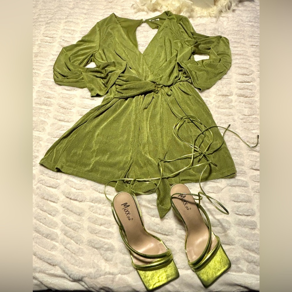 Fashion Nova Green Women's Romper